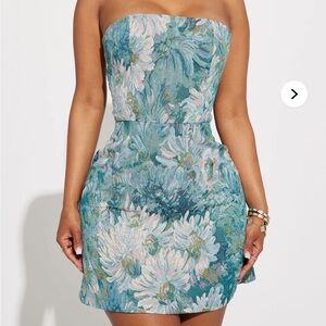 Fashion Nova Green Strapless Bodycon Dress for Weddings